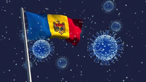 Coronavirus with Moldovan flag Stock Footage 171729463