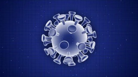 Coronavirus molecule on a dark blue background. Coronavirus dangerous flu Illustrazione stock