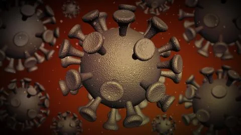 Coronavirus molecule on a dark brown background. Coronavirus dangerous flu Stock Illustration
