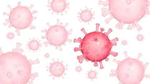 Coronavirus molecule on a light red background. Coronavirus dangerous flu Stock Illustration