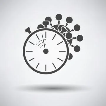 Coronavirus Molecule Under Stopwatch Icon Stock Illustration