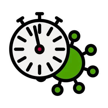 Coronavirus Molecule Under Stopwatch Icon Stock Illustration