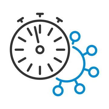 Coronavirus Molecule Under Stopwatch Icon Stock Illustration