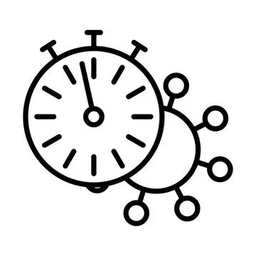 Coronavirus Molecule Under Stopwatch Icon Stock Illustration