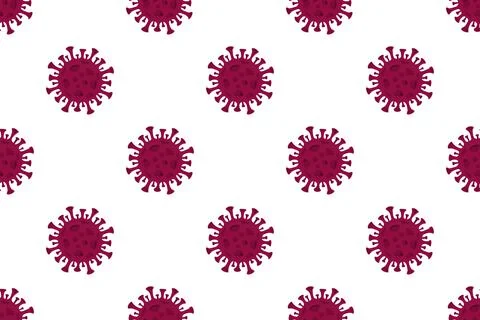 A coronavirus molecule on a white background. Seamless pattern of the molecule Stock Illustration