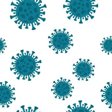 A coronavirus molecule on a white background. Seamless pattern of the molecule Stock Illustration