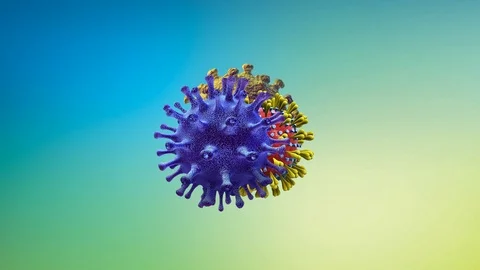 Coronavirus molecules fly in different directions Stock Footage 127566044