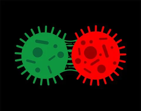 Coronavirus mutation. evolution of COVID-19. new kind of virus Illustrazione stock
