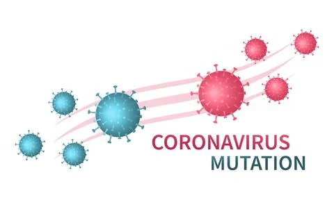 Coronavirus mutation sign. Evolution Covid-19. New form virus cells. Flat vector 스톡 일러스트