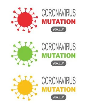 Coronavirus mutation vector banner illustration. Stock Illustration
