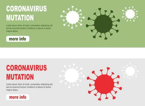 Coronavirus mutation vector banner illustration concept. Stockillustratie