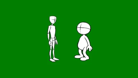 Coronavirus  No Contact (Two Figures Stopped from Shaking Hands) Video stock 126419399