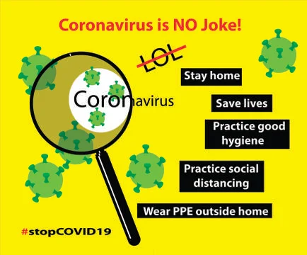 Coronavirus is no joke poster Stock Illustration
