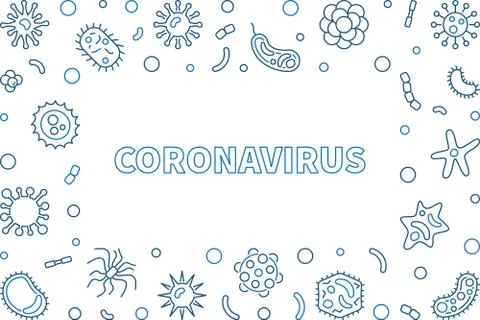 Coronavirus or Corona Virus vector outline concept frame Stock Illustration