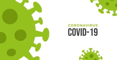 Coronavirus or covid-19 background design , flat and modern style with green  Stock Illustration