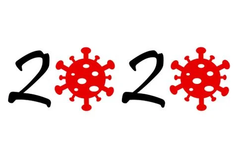Coronavirus or COVID-19 outbreak as symbol of the year 2020. Stock Illustration