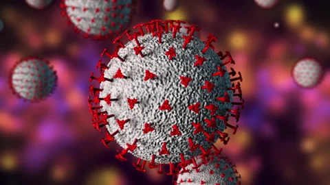 Coronavirus outbreak 3d render. Computer generated microscope virus close up Stock Footage 140625537