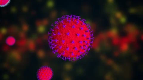 Coronavirus outbreak 3d render. Computer generated microscope virus close up Illustrazione stock