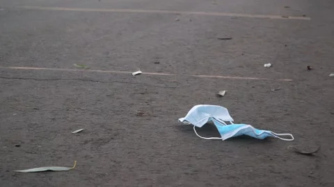 The coronavirus outbreak is garbage in the forest, Park Stock Footage 142030941