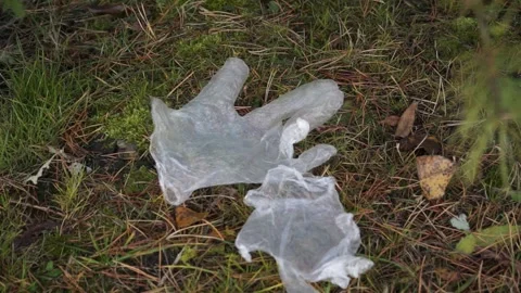 The coronavirus outbreak is garbage in the forest, Park Stock Footage 142032087