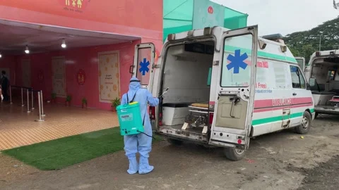 Coronavirus Outbreak in India Video stock 134402617