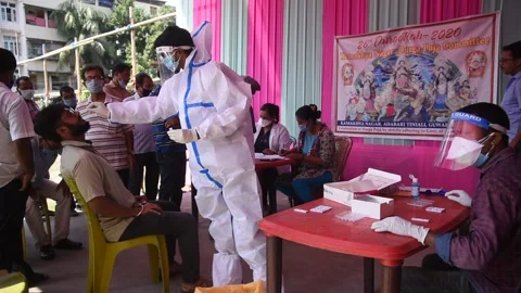 Coronavirus Outbreak in India Video stock 141865630