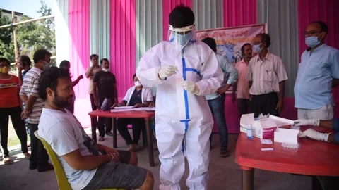 Coronavirus Outbreak in India Video stock 141866140