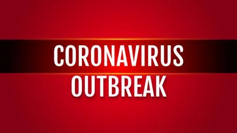 Coronavirus outbreak title. Bright red vector template for news header or banner Stock Illustration