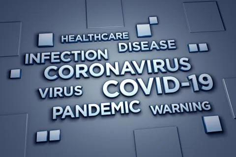 Coronavirus Pandemic Wordcloud Stock Illustration