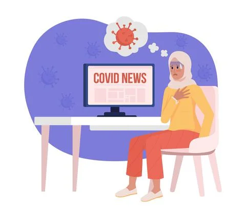 Coronavirus panic attack 2D vector isolated illustration Illustrazione stock