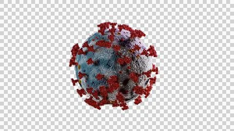 Coronavirus pathogen microscopic 3d rendering isolated transparent png Stock Illustration