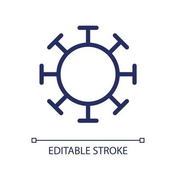 Coronavirus pixel perfect linear ui icon Ilustração Stock