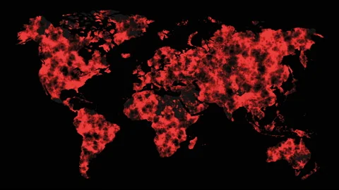 Coronavirus on Planet Earth. World map of COVID-19. 4K video Stock Footage 126329825
