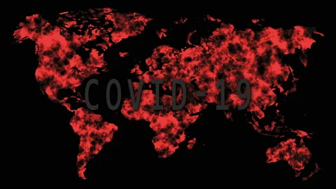 Coronavirus on Planet Earth. World map of COVID-19. Pandemic. 4K video Stock Footage 126329868