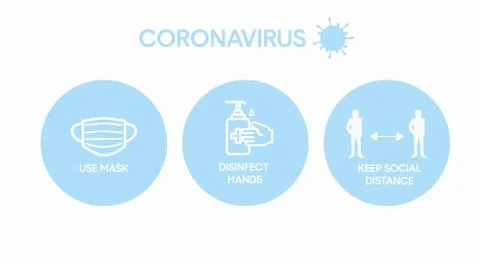 Coronavirus Prevention Icon Set Stock Illustration