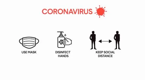 Coronavirus Prevention Icon Set Stock Illustration