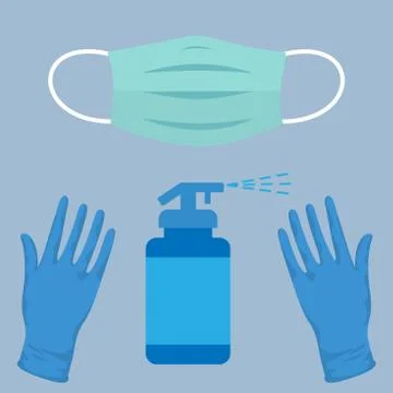 Coronavirus prevention kit Stock Illustration
