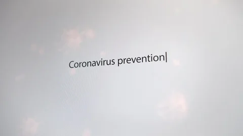 Coronavirus prevention web search request Video stock 128534949
