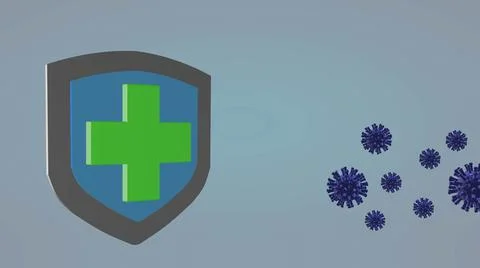 Coronavirus protection shield stopping virus Stock Illustration