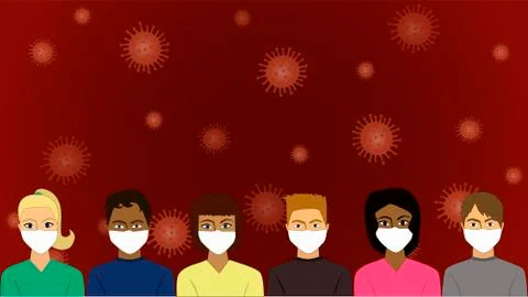 Coronavirus quarantine background with copy space. International patients Stock Illustration
