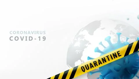 Coronavirus quarantine vector banner with empty copy space. Virus 2019-ncov Stock Illustration
