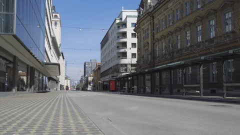 Coronavirus quarentine, Empty BUS stops, no passengers. Stock Footage 126580006