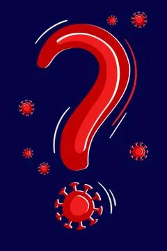 Coronavirus with question mark.  库存插图