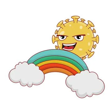 Coronavirus rainbow cloud fantasy. Stock Illustration