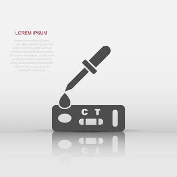 Coronavirus rapid test icon in flat style. covid-19 vector illustration on .. Stock Illustration