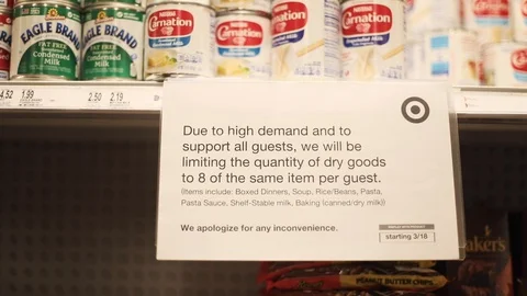 Coronavirus rationing at Target Stock Footage 128135250