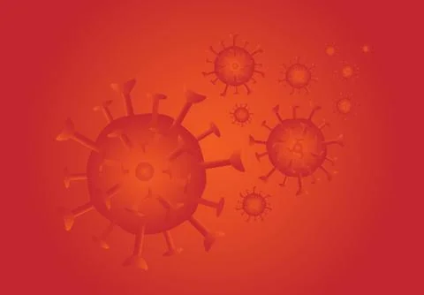 Coronavirus on red background. Stock Illustration
