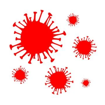 Coronavirus red vector Icon. 2019-nCoV bacteria isolated on white background Stock Illustration