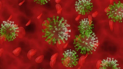 Coronavirus SARS-CoV-2 background. COVID-19 under microscope. Stock Footage 129158422