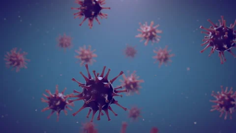 Coronavirus, Sars COV-2 Cells Under The Microscope. Video stock 228384430